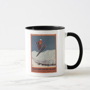Mug Saut à ski - Affiche de Promo olympique PLM