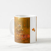 Mug Saut de feuille de Corgi (Devant gauche)