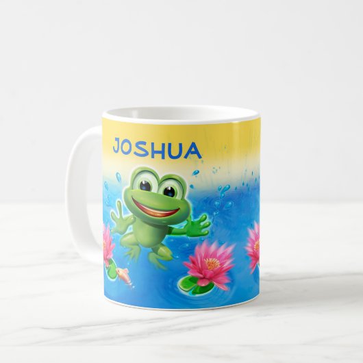 Mug Saut du cadeau en céramique fait sur commande de (Devant gauche)