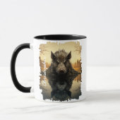 Mug Sauvage de Boar dans le lac d'automne Réflexion (Gauche)