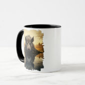 Mug Sauvage de Boar dans le lac d'automne Réflexion (Devant gauche)