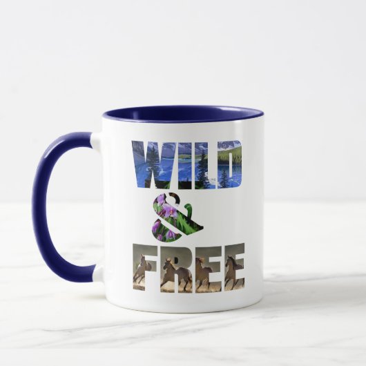 Mug Sauvage et libre | Wild + Gratuit | guillemets lib (Gauche)