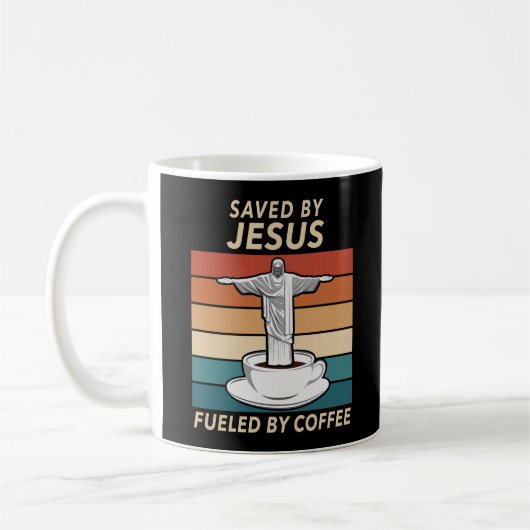 Mug Sauvé Par Jésus Alimenté Par Le Café (Gauche)
