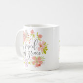 Mug Sauvé par la grâce - Éphésiens 2:8 (Devant gauche)