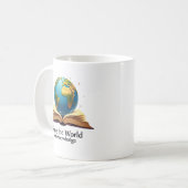 Mug Sauver le monde avec la connaissance (Devant gauche)