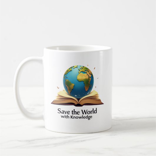Mug Sauver le monde avec la connaissance (Gauche)
