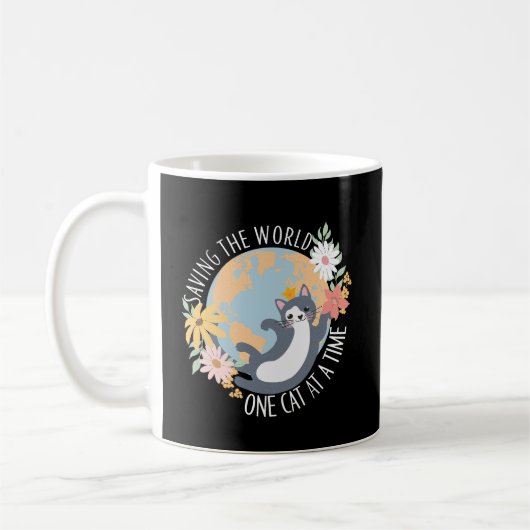 Mug Sauver le monde un chat à la fois amoureux des cha (Gauche)