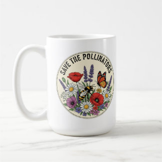 Mug Sauver le pollinisateur avec abeille, papillon et