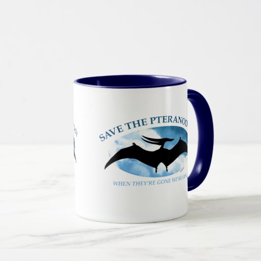 Mug SAUVER LE PTERANODON par Jeff Willis Art (Devant droit)