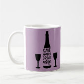 Mug Sauvez de l'eau Boire du vin Bouteille noire Deux  (Gauche)