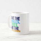 Mug Sauvez la coma d'Oxford amusante (Devant gauche)