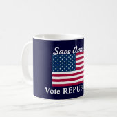 Mug Sauvez l'Amérique !/Vote REPUBLICAN+U.S. (Devant gauche)