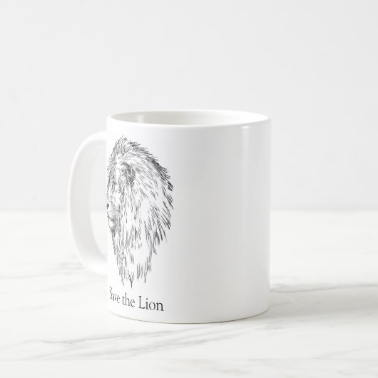 Mug Sauvez le lion (Devant gauche)