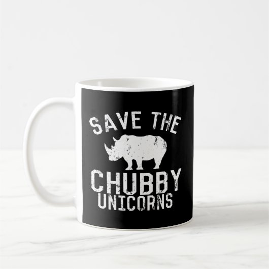 Mug Sauvez le rhinocéros gras Chubby Unicorns (Gauche)