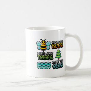 Mug Sauvez les abeilles Plantes Arbres Mer propres De 