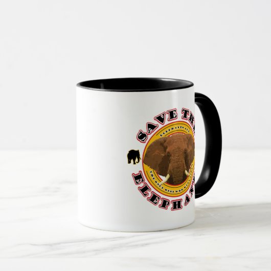 Mug Sauvez les éléphants (Devant droit)