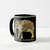 Mug Sauvez les éléphants (Devant gauche)