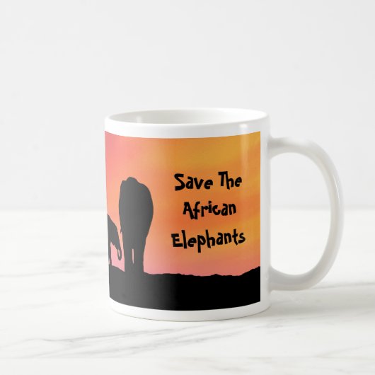 Mug Sauvez les éléphants africains (Droite)