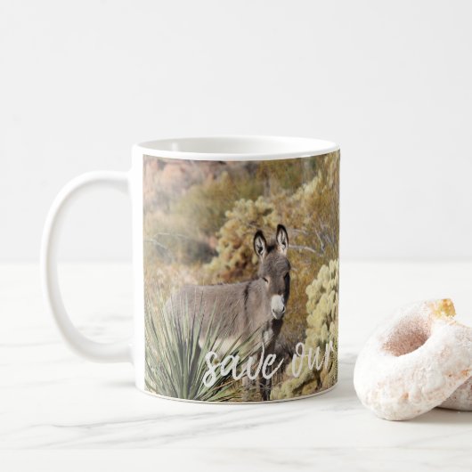 Mug Sauvez nos Burros sauvages (Avec donut)