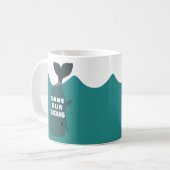 Mug Sauvez nos océans Baleine d'art De l'environnement (Devant gauche)