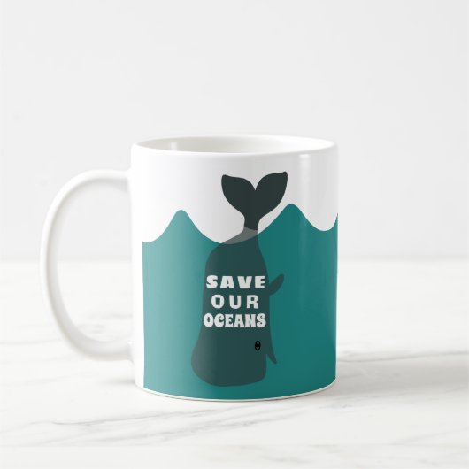 Mug Sauvez nos océans Baleine d'art De l'environnement (Gauche)