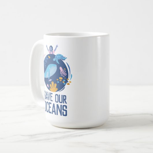 Mug Sauvez notre Jour des terres Océans (Devant gauche)