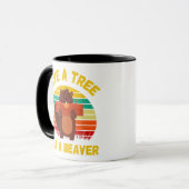 Mug Sauvez un arbre Mangez un castor amusant Pun casto (Devant gauche)