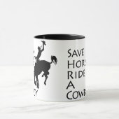 Mug Sauvez un tour de cheval un cowboy (Centre)