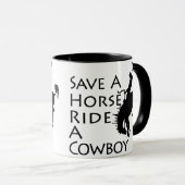 Mug Sauvez un tour de cheval un cowboy (Devant droit)