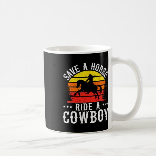 Mug Sauvez Une Balade À Cheval Un Cowboy Western Rodeo (Droite)