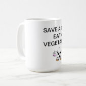 Mug SAUVEZ UNE VACHE MANGENT un theholycowproject (Devant gauche)