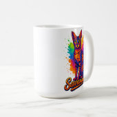 Mug Savannah Cat Pop Art - Conception dynamique de sci (Devant droit)