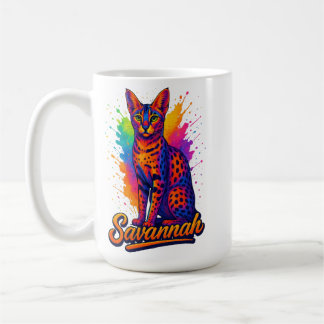 Mug Savannah Cat Pop Art - Conception dynamique de sci