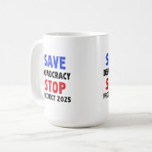 Mug Save Democracy Stop Project 2025 Election Gift (Devant gauche)