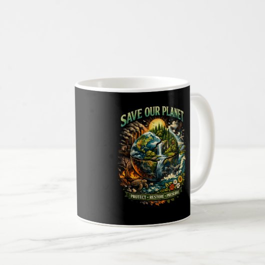 Mug Save Our Planet (Devant droit)