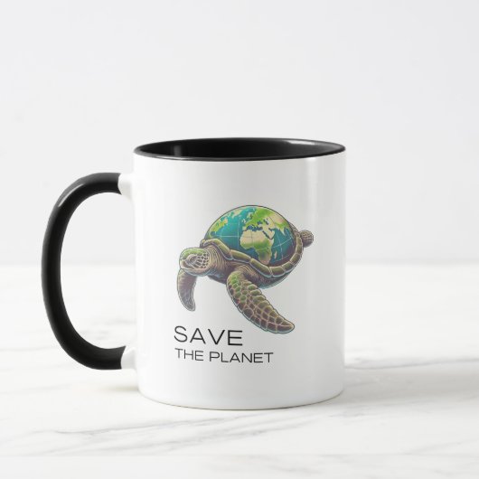 Mug Save the Planet - Sea Turtle Earth Edition (Gauche)