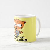 Mug SAVOUREZ CET ARÔME DE CAFÉ ! Chat buvant du Café (Devant droit)