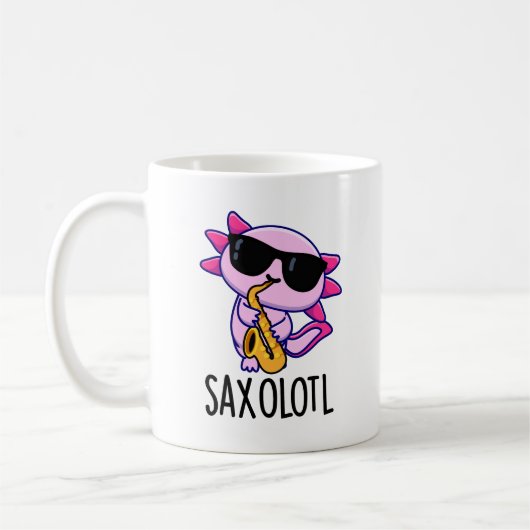 Mug Sax-olotl Blagues drôles de Saxophone (Gauche)