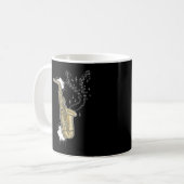 Mug Saxophone Jazz Musicien Notes musicales (Devant gauche)
