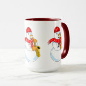 Mug Saxophone Snowman (Devant droit)