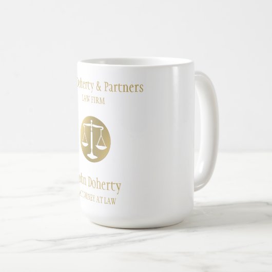 Mug Scales d'or classiques de la justice| Bureau du dr (Devant droit)