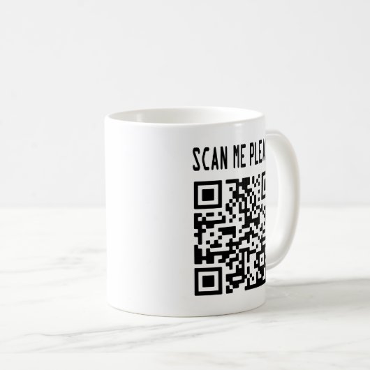 Mug Scan Me Please QR Code - Smile, It's Free (Devant droit)