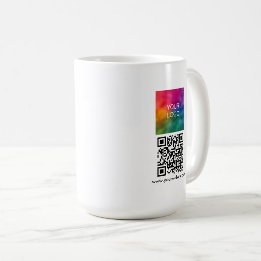 Mug Scan Me QR Code Upload Logo Modern Promotional (Devant droit)