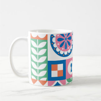 Mug Scandinave Folk Floral Abstrait Motif