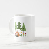 Mug Scandinavian Style Fox Flowers Trees Illustration (Devant gauche)