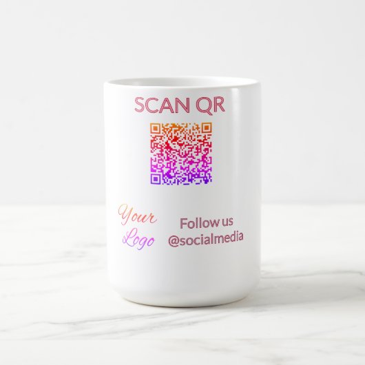 Mug Scanner pour afficher le menu restaurant hôtel QR  (Centre)
