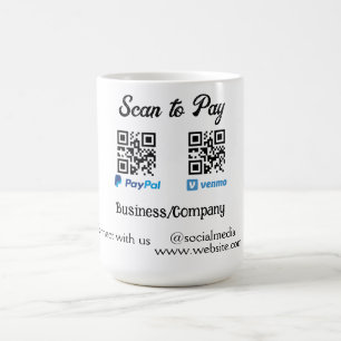 Mug Scanner pour payer le code q r paypal venmo ajoute