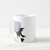 Mug Scary Flying Witch sur broomstick Cadeau Halloween (Devant gauche)