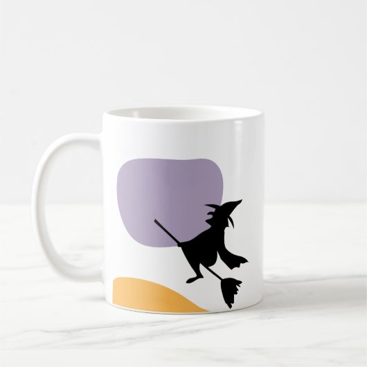 Mug Scary Flying Witch sur broomstick Cadeau Halloween (Gauche)