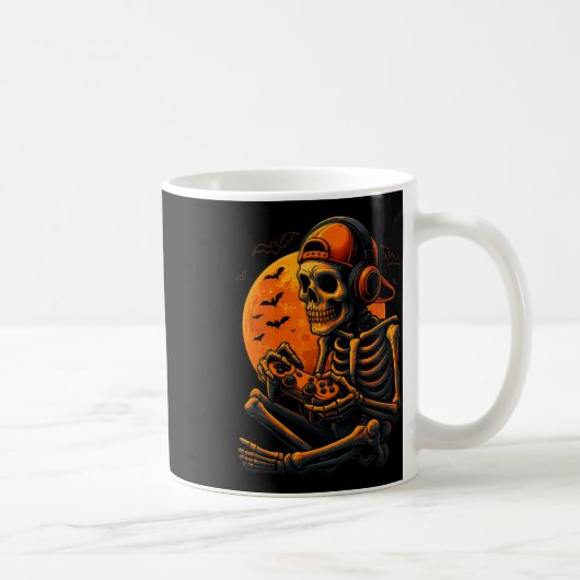 Mug Scary Gamer Halloween Creepy Skeleton Playing Vide (Droite)